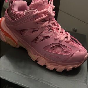 Balenciaga Women's Pink and Orange Sneakers